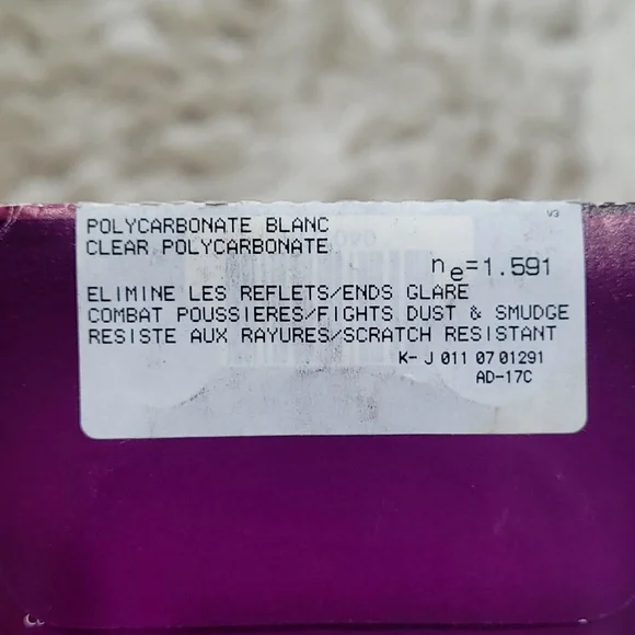 NEW 1 Pairs Polycarbonate Aspherical Crizal Avancce stock lens -1.50 - Picture 2 of 5